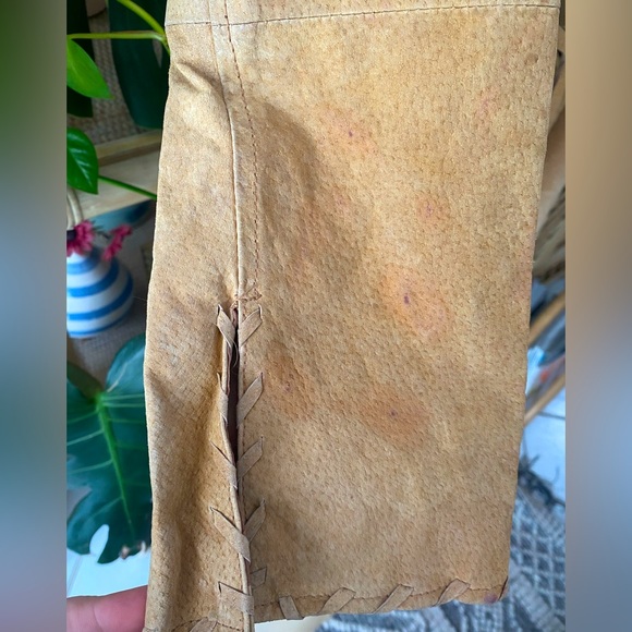 Leather Y2K vintage fringe coat - Picture 6 of 11